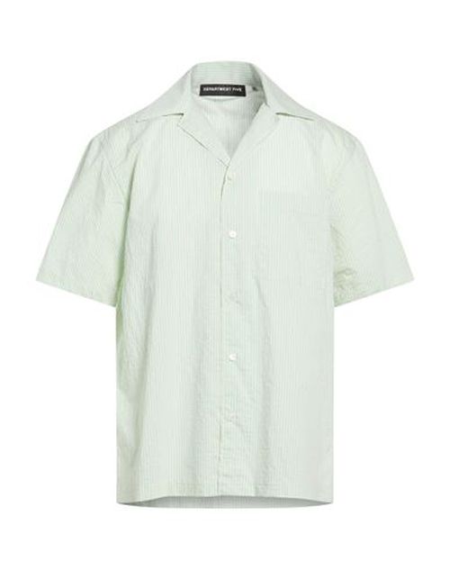 Man Shirt Light green Size 16 Cotton, Polyamide