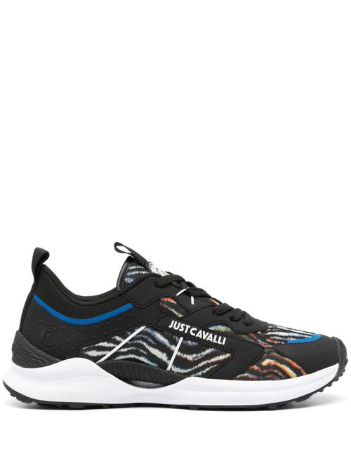 Tiger-print running sneakers - Black