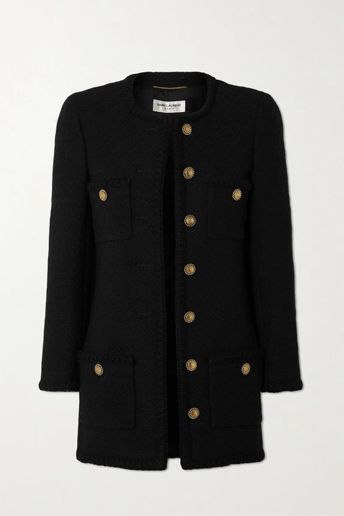 Wool-tweed Coat - Black - FR42