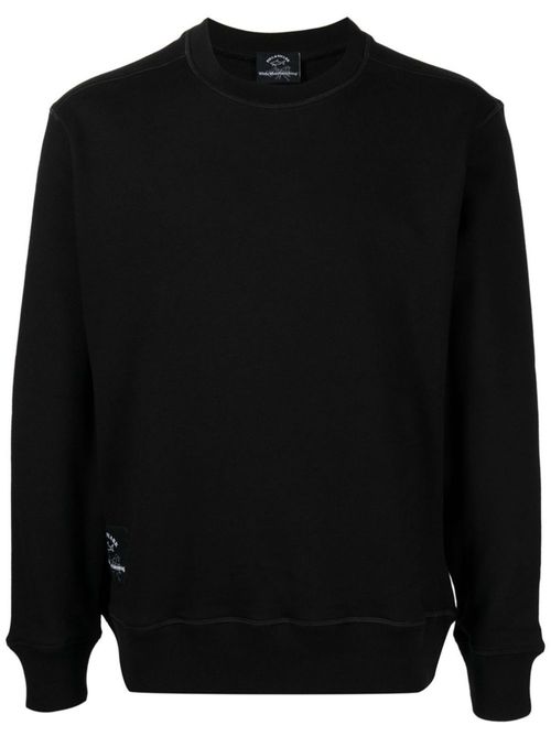 X Paul & Shark logo-print sweatshirt - Black