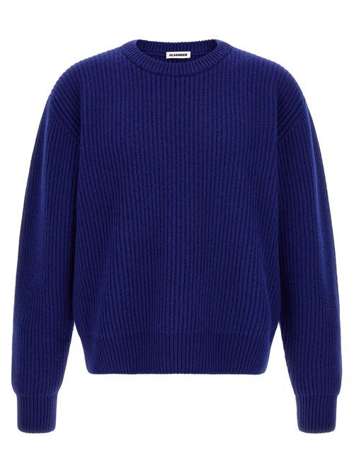 Fisherman's Rib Wool Sweater — Blue