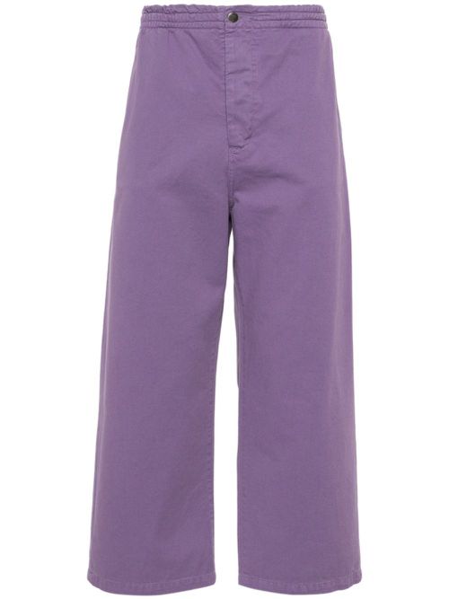 Logo-embroidered straight-leg trousers - Purple