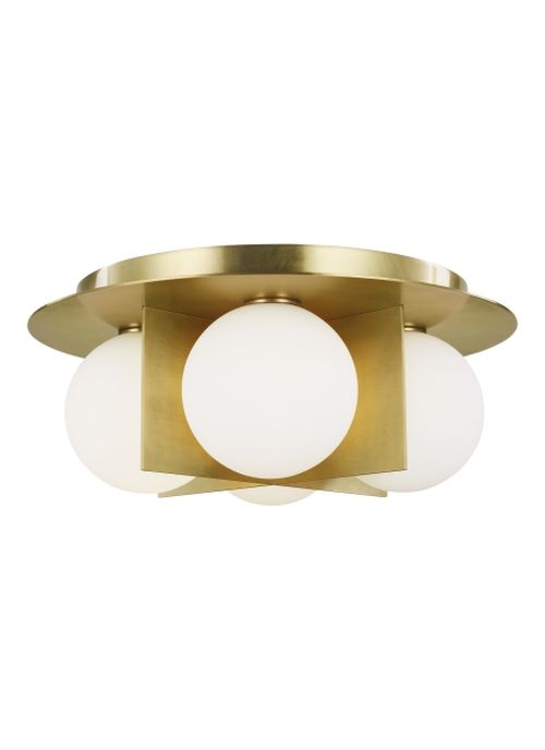 Orbel 4-Light 6.30"H LED Flush Mount in Aged Bra