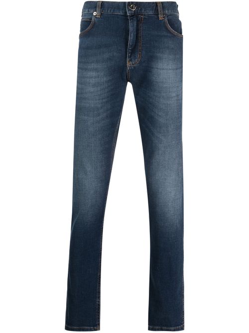 Mid-rise straight-leg jeans - Blue