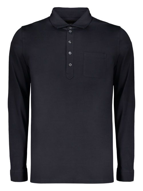 Moorer Pierre cotton polo shirt - Blue