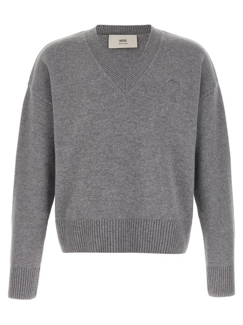 Puff Logo Patch Sweater Sweaters And Cardigans Gray