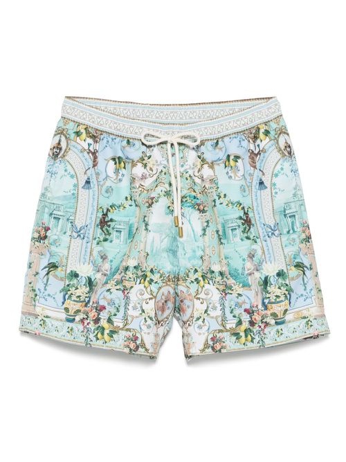 Graphic-print swim shorts - Green