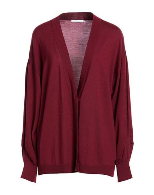 Gold Woman Cardigan Burgundy Size XL Merino Wool