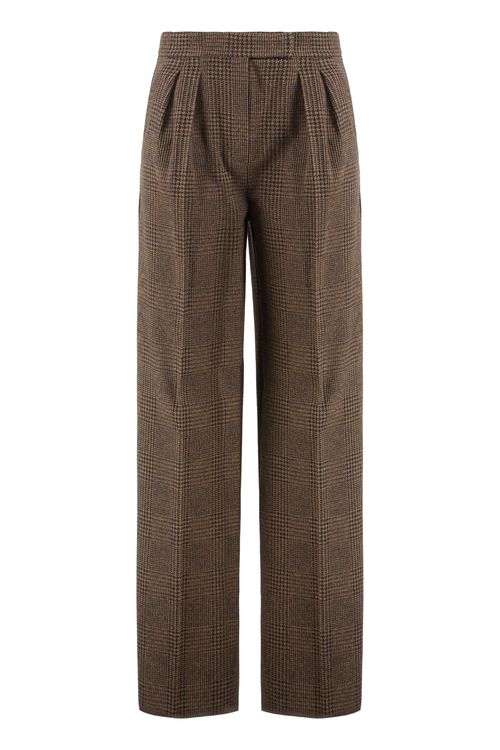 Ponza Cotton and Wool-blend Wide-leg Pants