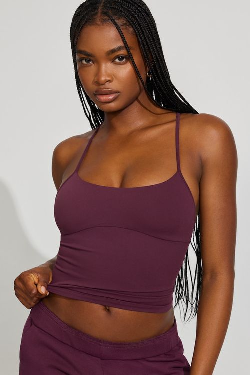 Sleek Underbust Crossback Cami Top - Burgundy - Women Clothing