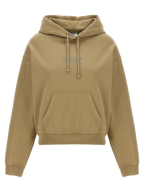Brushed Cotton Logo Hoodie — Beige