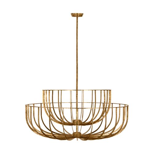 Polished Antique Brass LED Chandelier from the Sanchi Collection