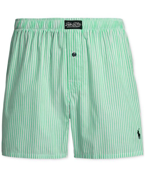 Men's Woven Boxer Shorts - Golf Green Tick Stripe