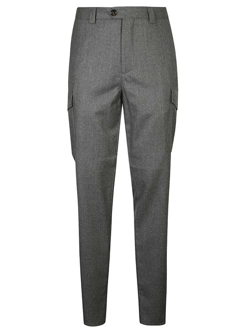 Straight-leg virgin wool trousers - Grey