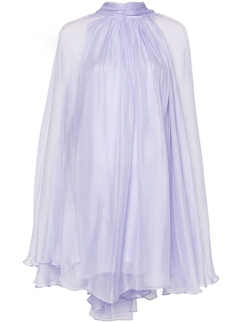 Layered silk cocktail dress - Purple