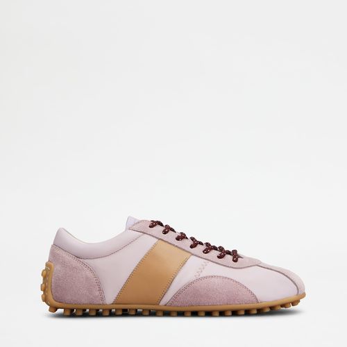 Tods Tod's - T-Marathon Sneakers in Suede and Technical Fabric, BEIGE,PINK,VIOLET, - Shoe