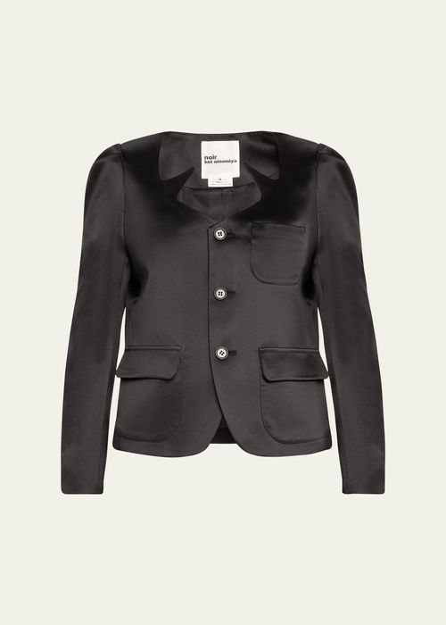 Satin Button-Front Jacket