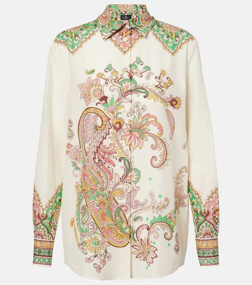 Printed cotton and silk shirt