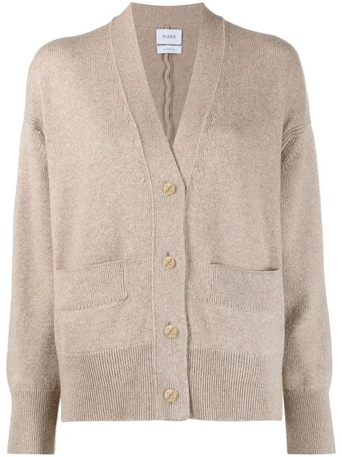 Rib-detail cashmere cardigan - Neutrals