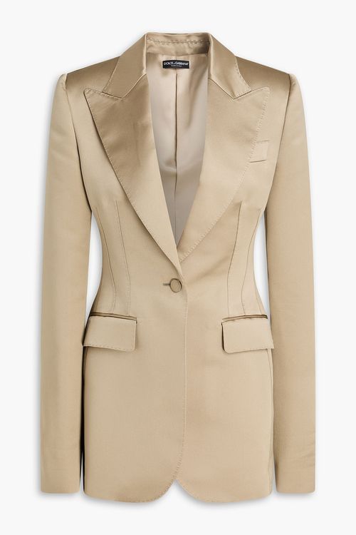 Silk-satin blazer - Neutral - IT 40