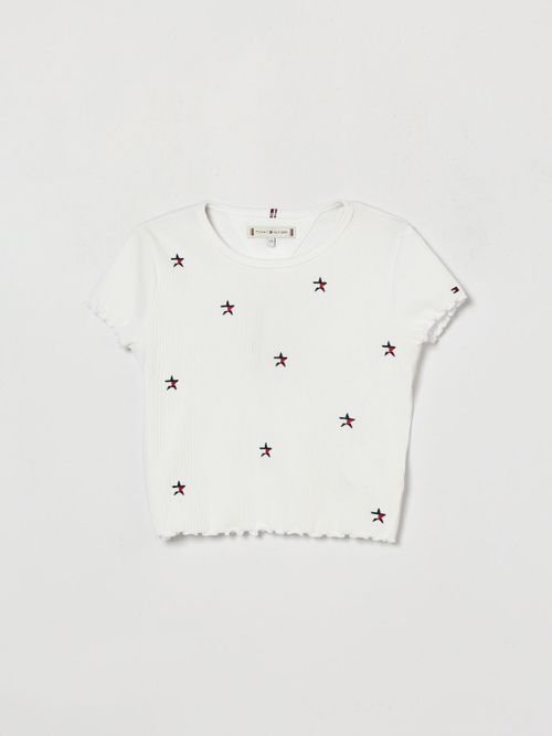Boy's Crewneck Cotton T-Shirt with Embroidered Logo