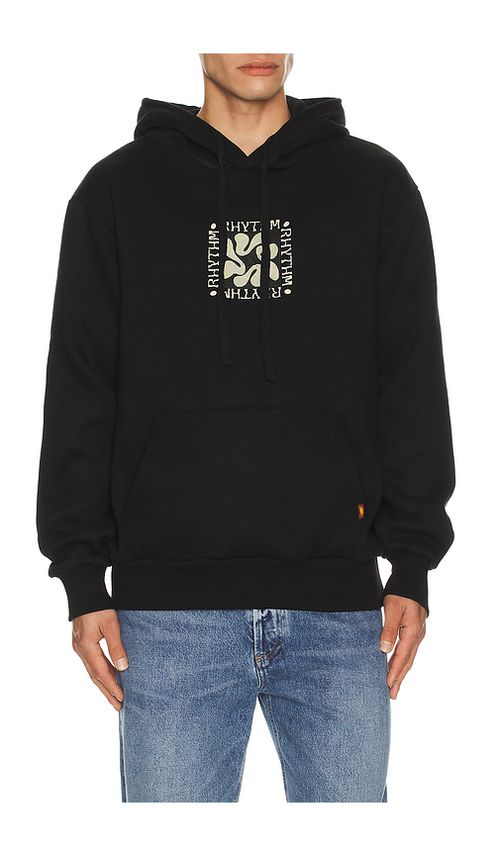 Rhythm Grange Fleece Hoodie in Black. L. Also in M, S, XL/1X
