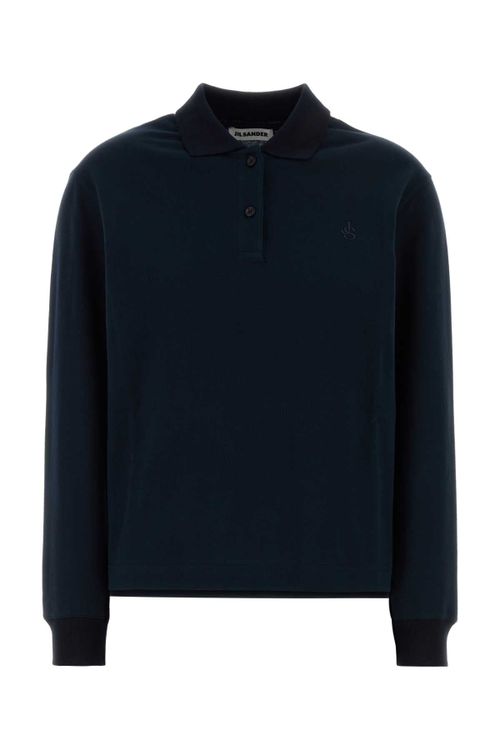 Piquet Cotton Polo Shirt — Navy