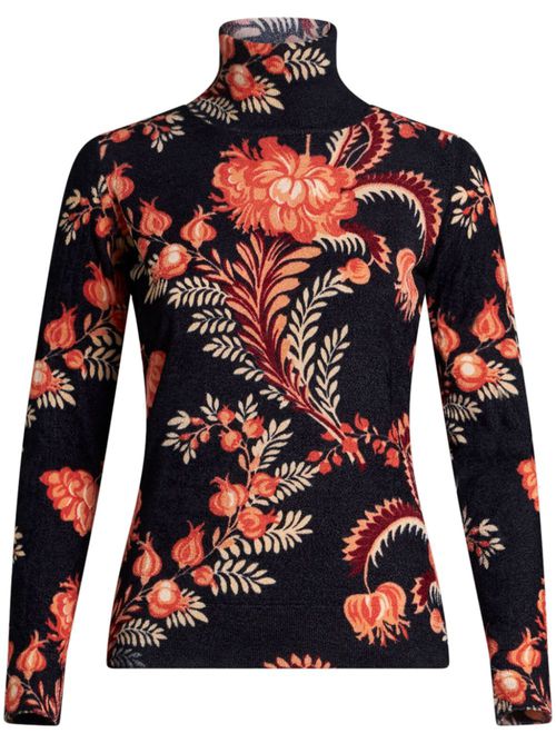 Floral-print jumper - Black