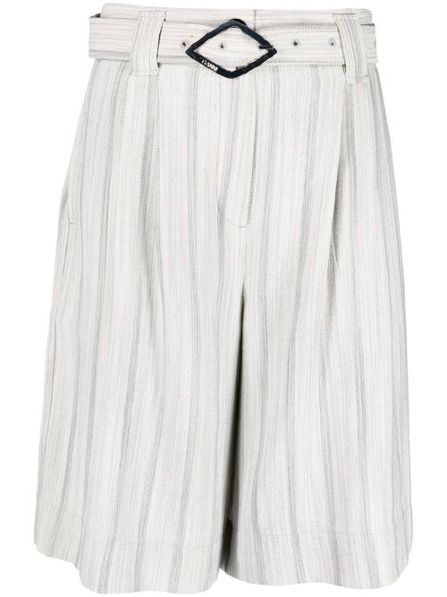 Knee-length belted shorts - Grey