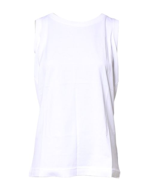 Cotton Crew Neck Tank Top — White