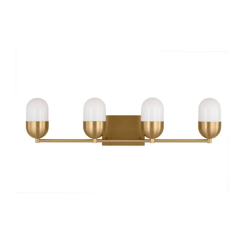 Satin Brass Bathroom Vanity Light from the Foster Collection