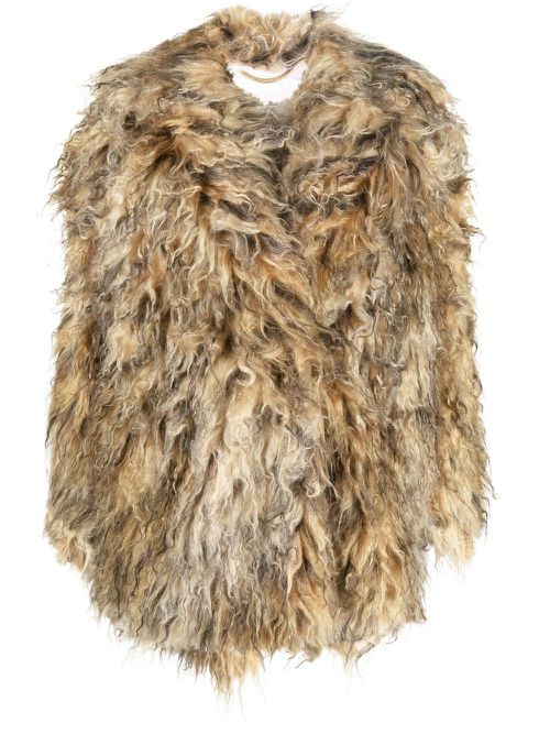Faux-fur oversize coat - Neutrals