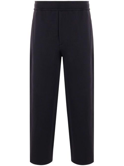 Milan ribbed curved track pants - Black