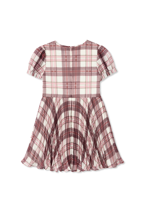 Dress With A Check Pattern, Unisex, Burgundy