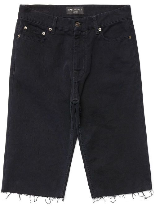 Raw-hem denim shorts - Black
