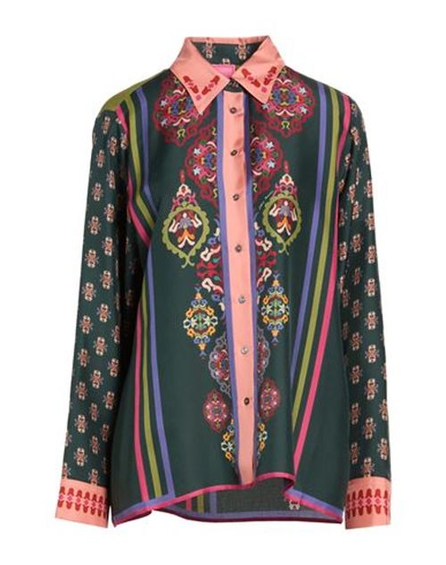 Woman Shirt Dark green Size S Silk