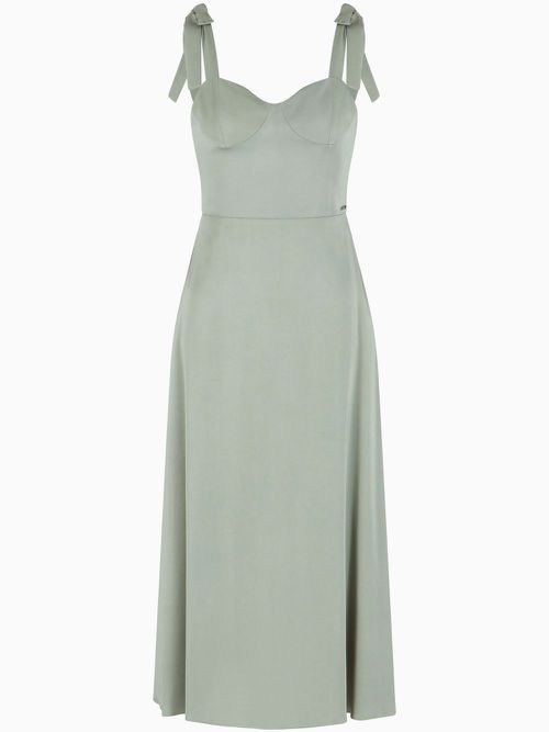 Armani Exchange bow tie-shoulder dress - Green