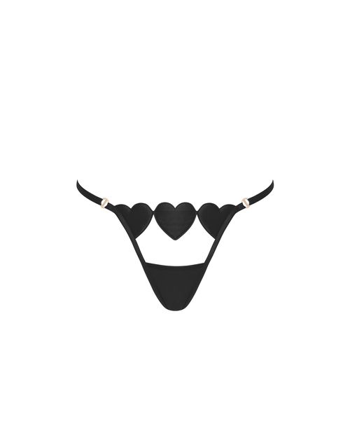 Bluebella Gia Open Heart Thong Black