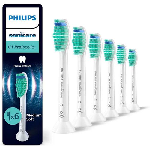 Philips Sonicare C1 Proresults, Genuine Replacement Toothbrush Heads, White, 6 Pack, Hx