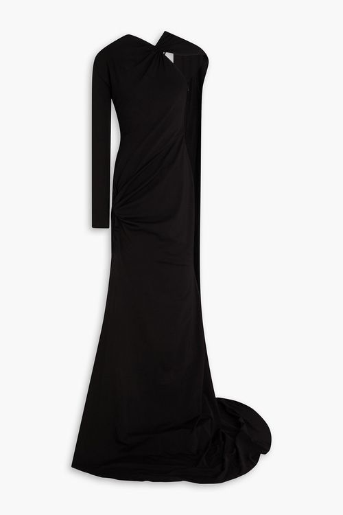 One-sleeve draped jersey gown - Black - UK 10