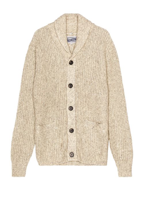 Schott Yak Blend Cardigan in Limestone - Cream.  XL also in