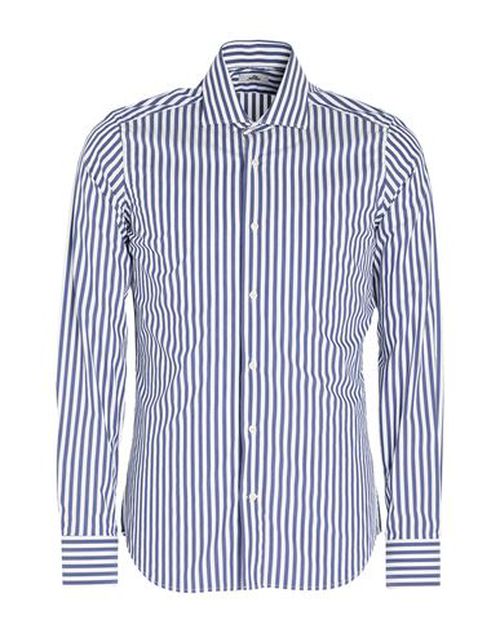 Man Shirt Midnight blue Size 15 Cotton, Polyamide, Elastane