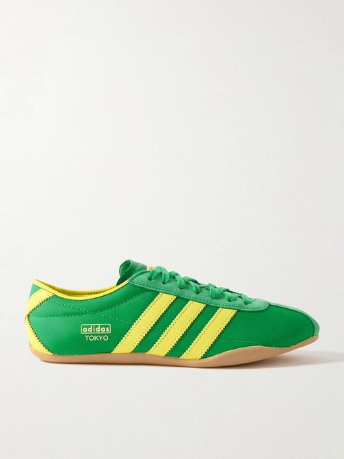 Tokyo Leather And Suede-trimmed Mesh Sneakers - Green