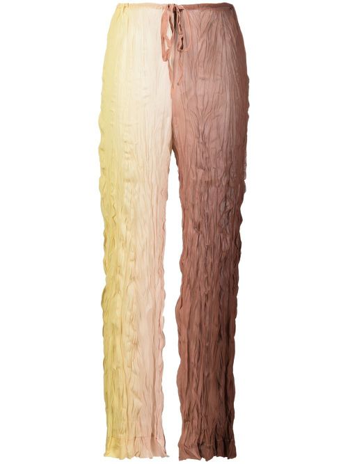Ruched ombré-effect trousers - Brown