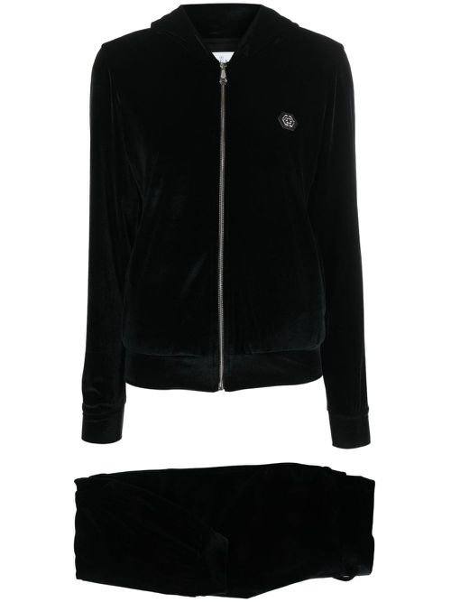 3D Skull velvet tracksuit (set of two) - Black