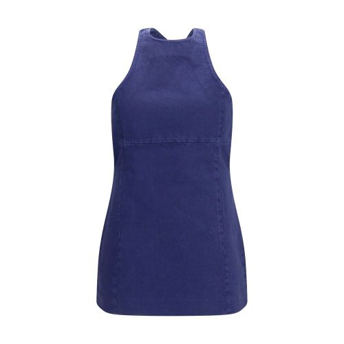 Halter Cotton Dress — Blue