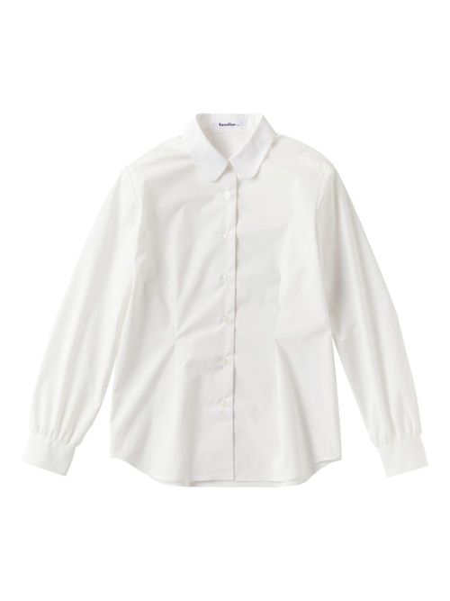 Rounded-collar shirt - White