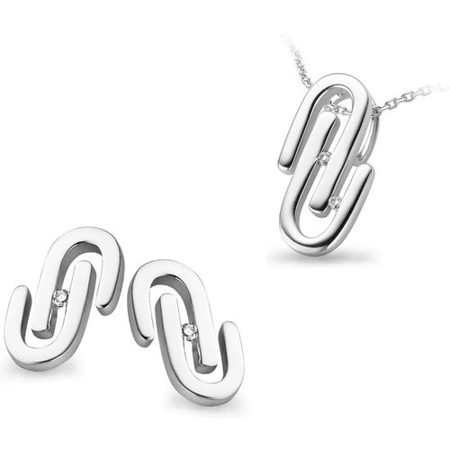 Orphelia WoMens 925 Sterling Silver Set: Chain-Pendant + Earrings - SET-5003 - One Size