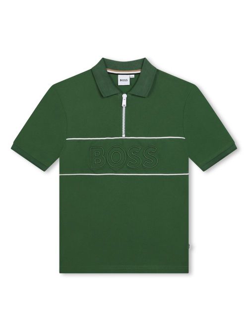 Logo-embroidered stretch-cotton polo shirt - Green