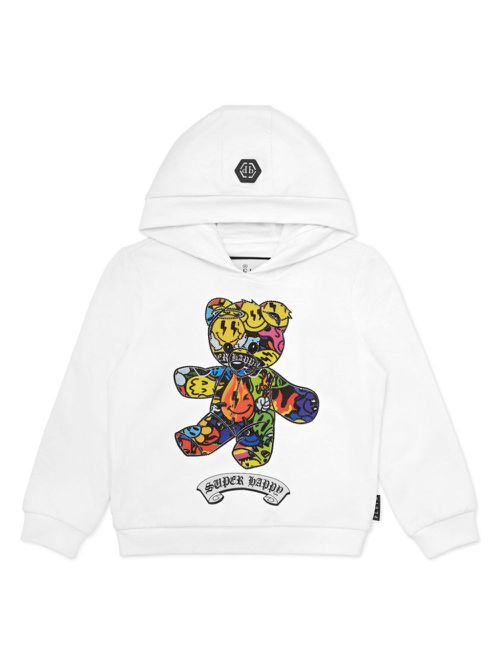 Teddy Bear-print hoodie - White